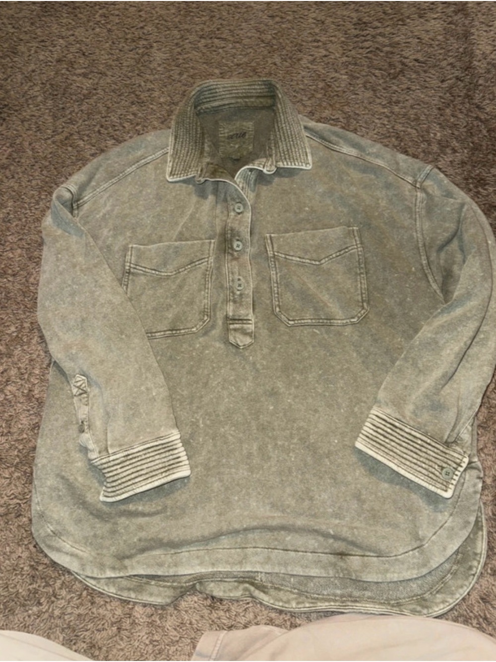 aerie Olive Ribbed Crew & Scoop Neck Sweater